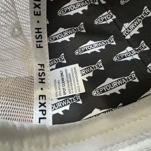 Rep Your Water Texas Hat Cap Snapback Trucker Gray White Fisherman Mesh Back Men - Picture 7 of 7